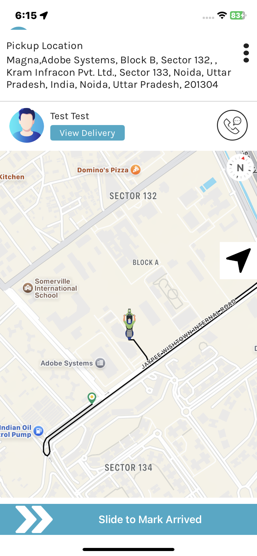 Driver app – route navigation